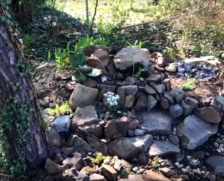 Steingarten aufräumen